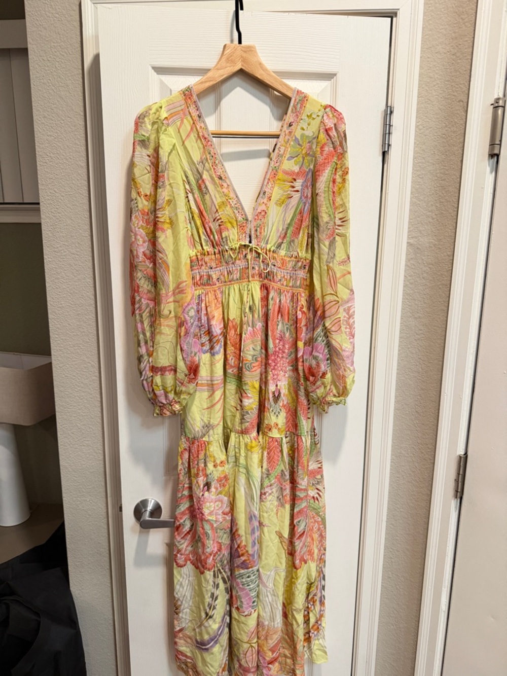 Camilla Silk Midi Dress in Yellow